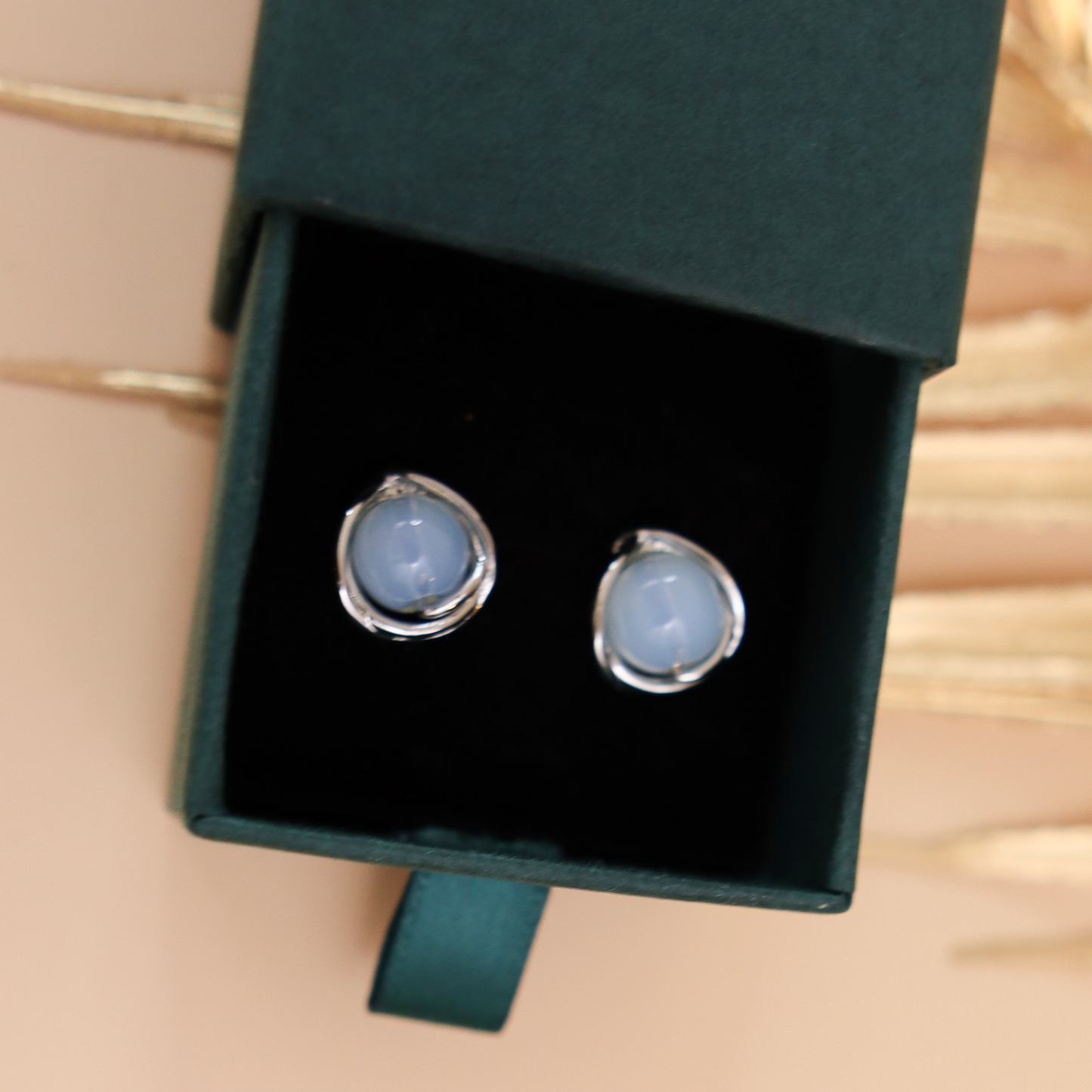 Titanium Stone Stud Earrings, Non Tarnish Earrings, Implant Grade Titanium Waterproof Earrings, Vintage Style Earrings, Minimal Earrings
