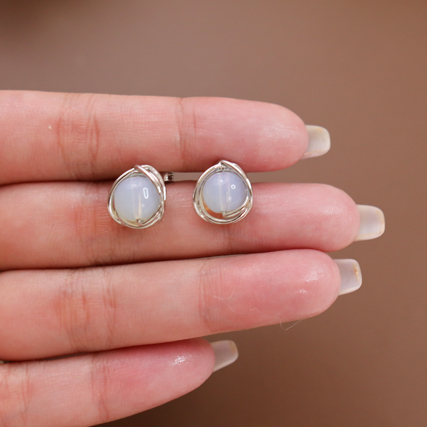 Titanium Stone Stud Earrings, Non Tarnish Earrings, Implant Grade Titanium Waterproof Earrings, Vintage Style Earrings, Minimal Earrings