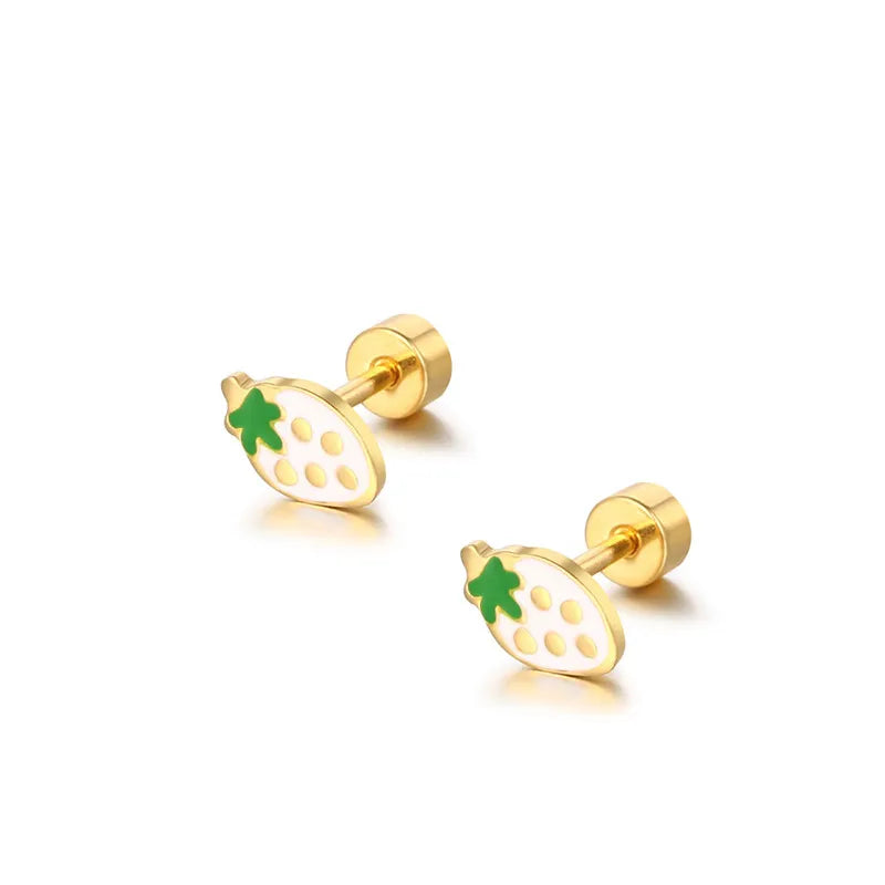 Titanium Screw Back Stud Earrings