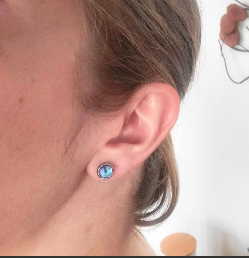Titanium Moonstone Stud Earrings, Non Tarnish Earrings, Implant Grade Titanium Waterproof Earrings, Vintage Style Earrings, Minimal Earrings