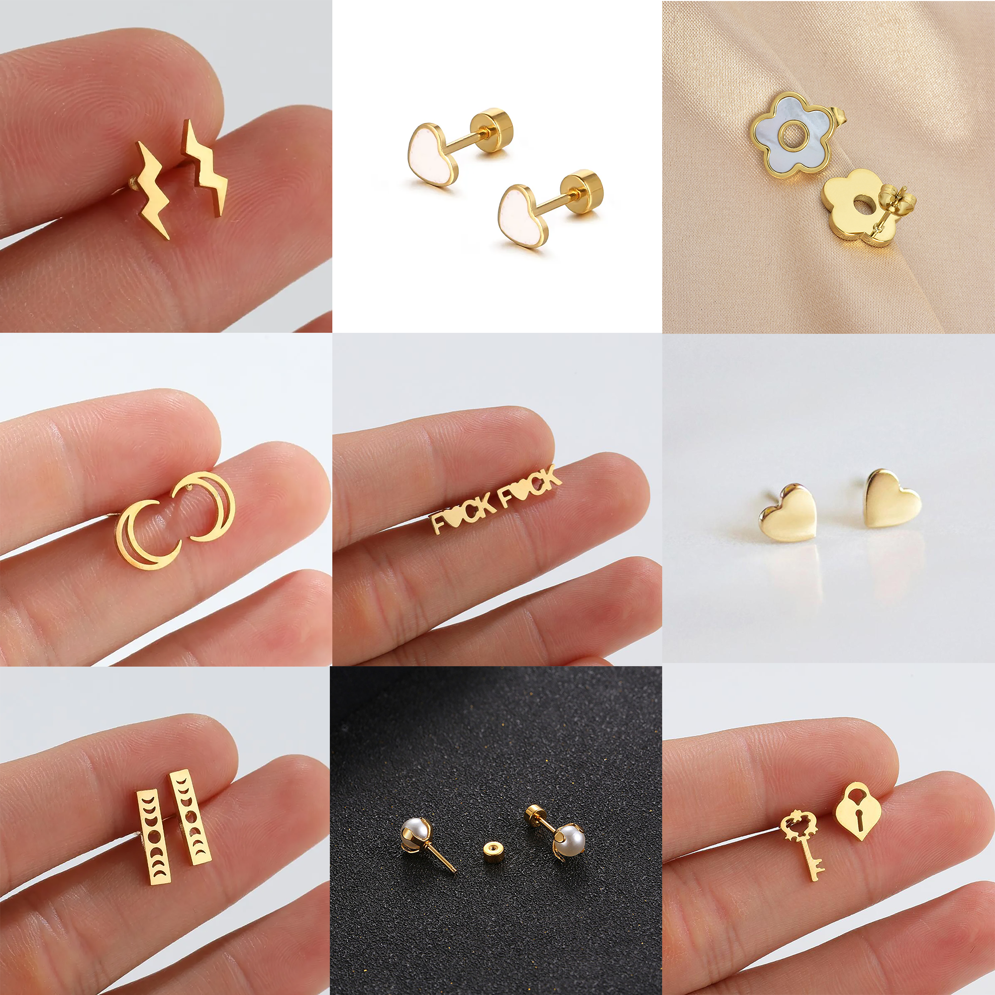 Cute sales gold earrings