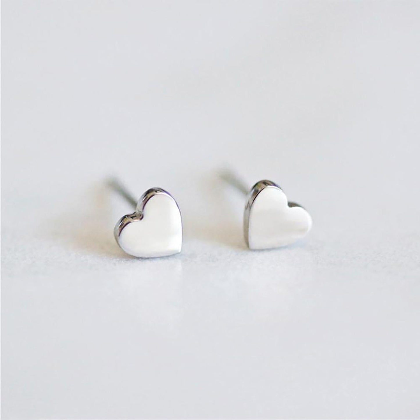 Titanium Heart Tiny Stud Earrings, Non Tarnish Earrings, Implant Grade Titanium Waterproof Earrings, Vintage Earrings, Minimal Earrings