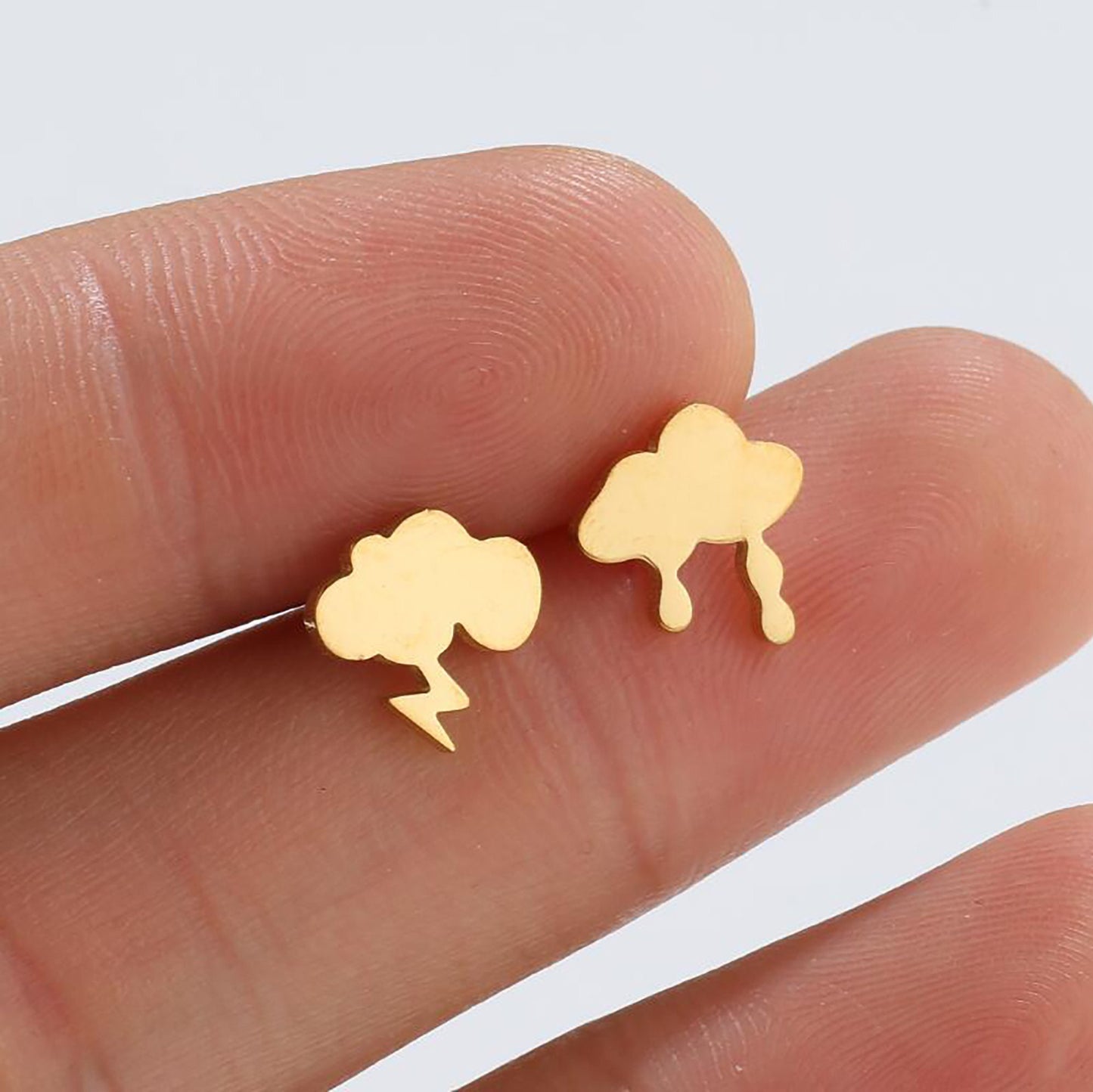 Titanium Cloud Stud Earrings, Non Tarnish Earrings, Implant Grade Titanium Waterproof Earrings, Vintage Style Earrings, Minimal Earrings
