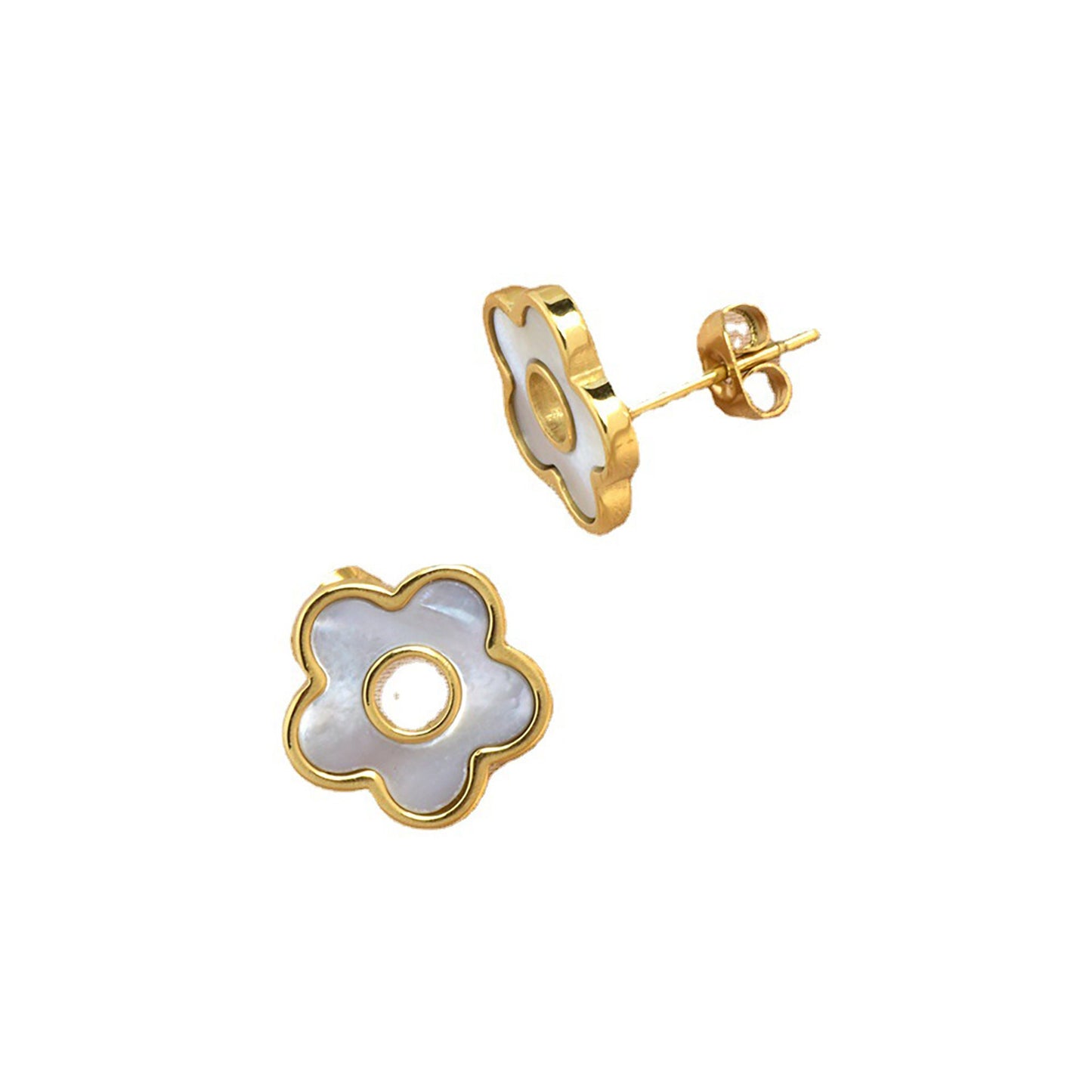 Titanium Flower Stud Earrings, Non Tarnish Earrings, Implant Grade Titanium Waterproof Earrings, Vintage Style Earrings, Minimal Earrings