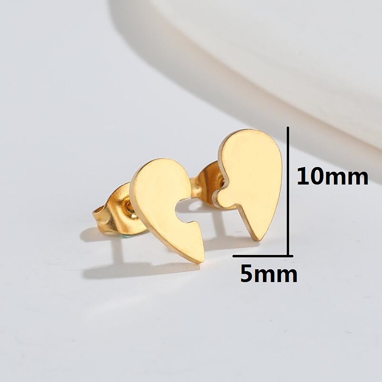Titanium Heart Puzzle Stud Earrings, Non Tarnish Earrings, Implant Grade Titanium Waterproof Earrings, Vintage Style Earrings, Minimal