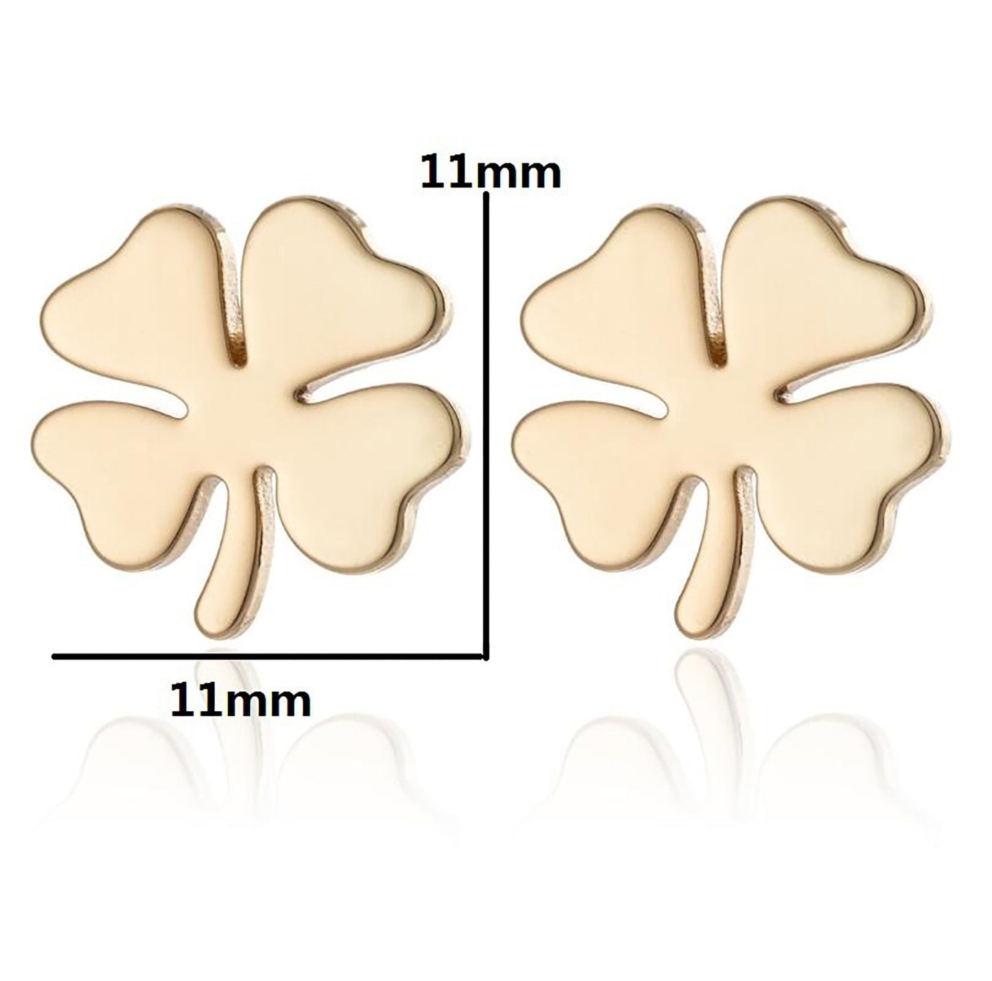 Titanium Clover Stud Earrings, Push Back, Non Tarnish, stud earring, Hypoallergenic, Implant Grade Waterproof Earrings, Minimal Earrings
