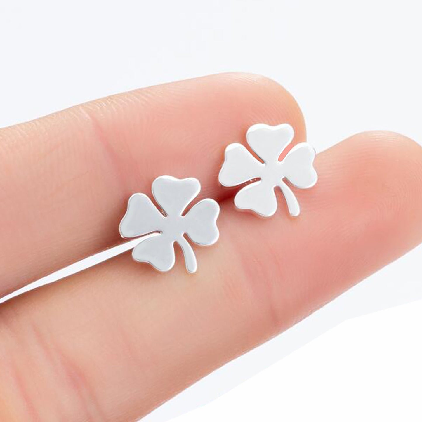 Titanium Clover Stud Earrings, Push Back, Non Tarnish, stud earring, Hypoallergenic, Implant Grade Waterproof Earrings, Minimal Earrings