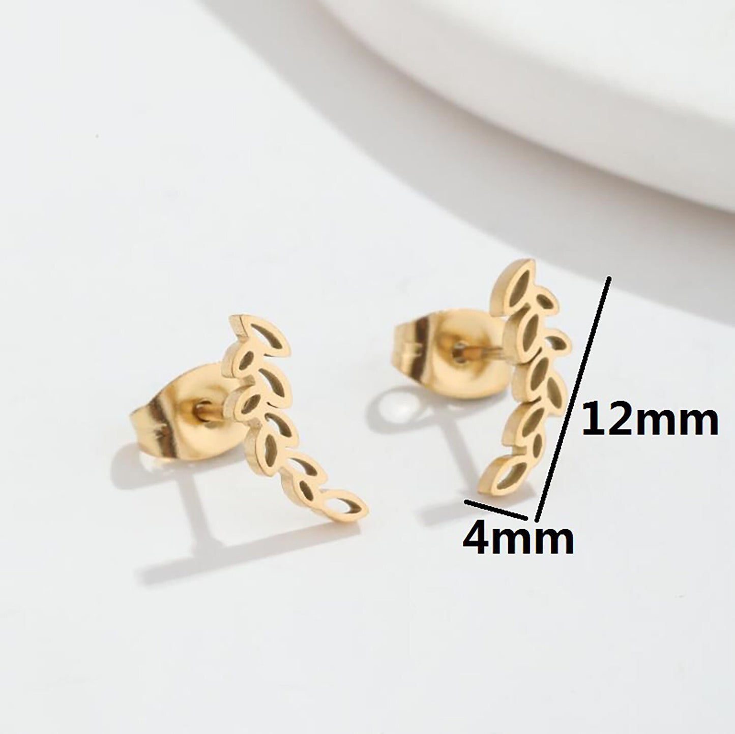 Titanium Leaves Stud Earrings, Non Tarnish, stud earring, Hypoallergenic, Implant Grade Waterproof Earrings, Minimal Earrings