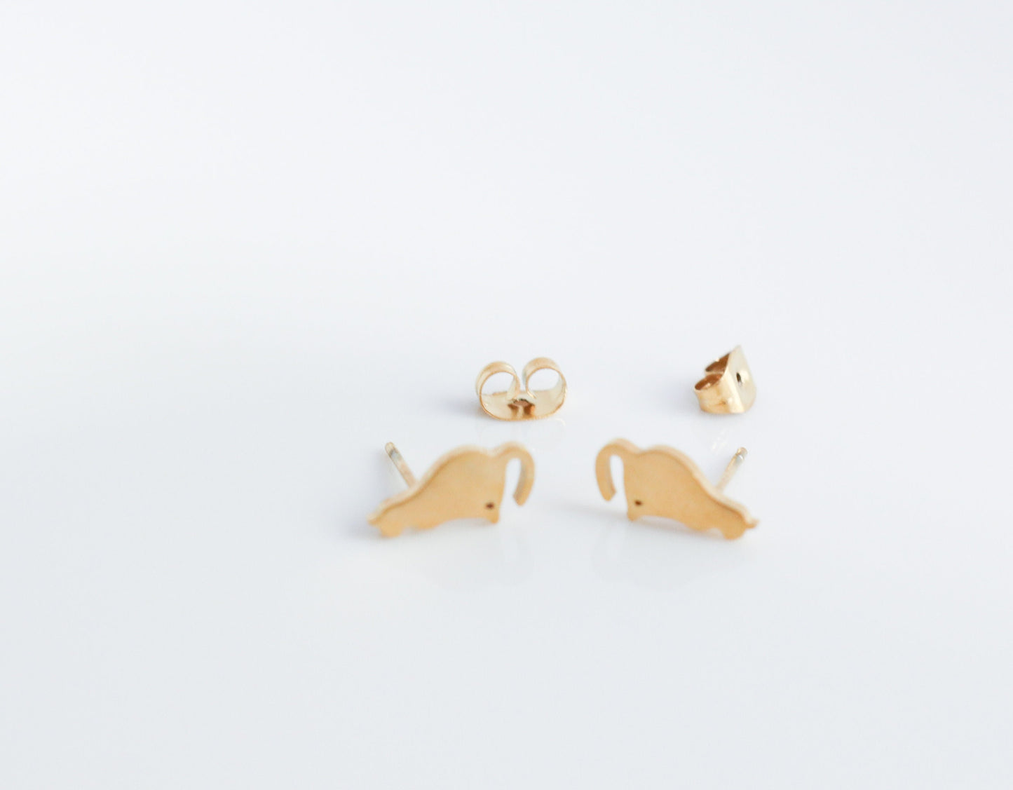 Titanium Cat Earrings, Non Tarnish Earrings, Implant Grade Titanium Waterproof Earrings, Vintage Style Earrings, Minimal Earrings