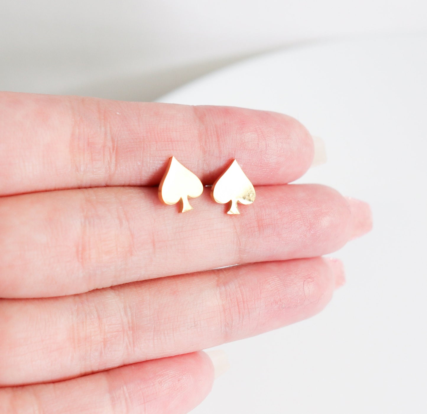 Titanium Space Card Stud Earrings