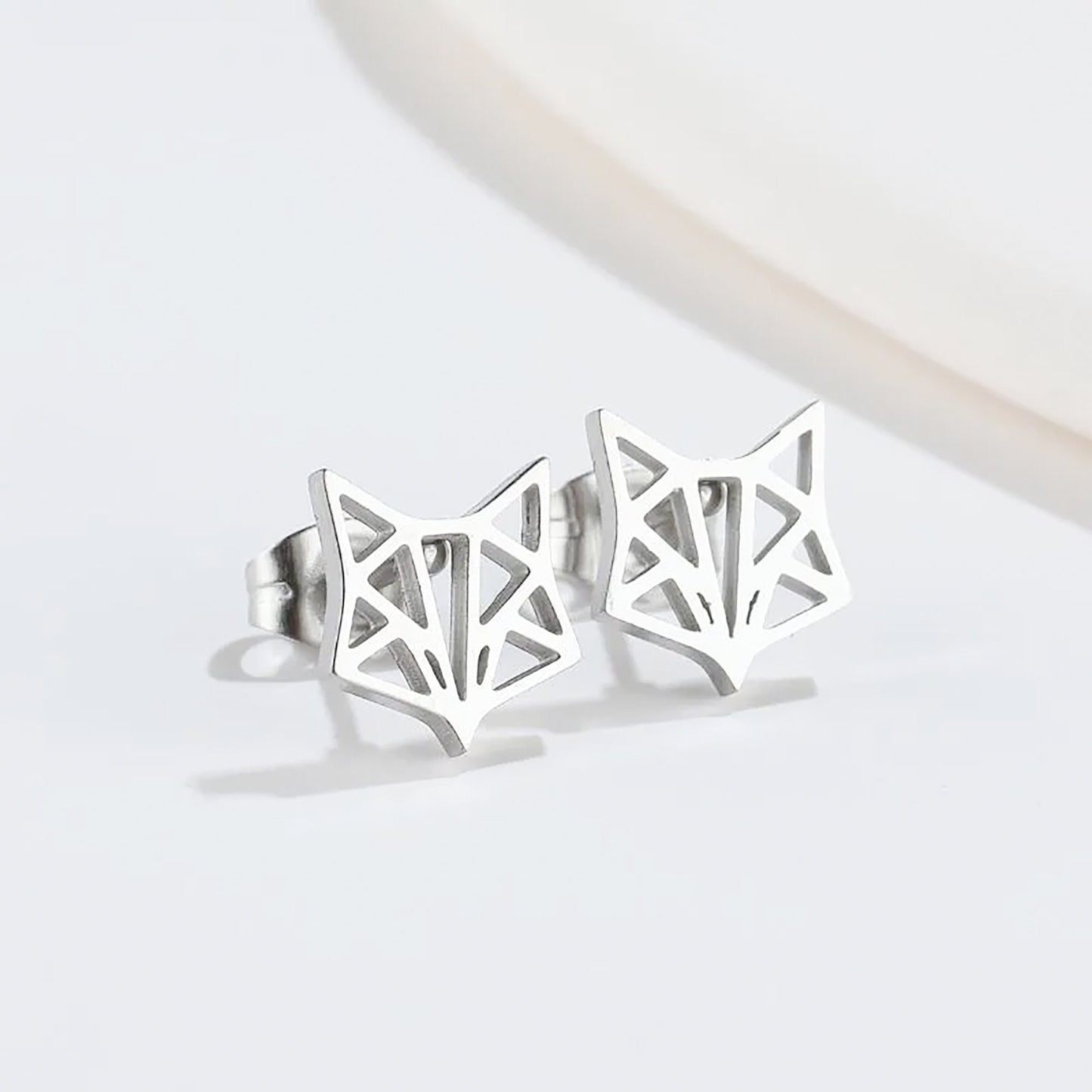 Titanium Fox Stud Earrings, Non Tarnish Earrings, Implant Grade Titanium Waterproof Earrings, Vintage Style Earrings, Minimal Earrings