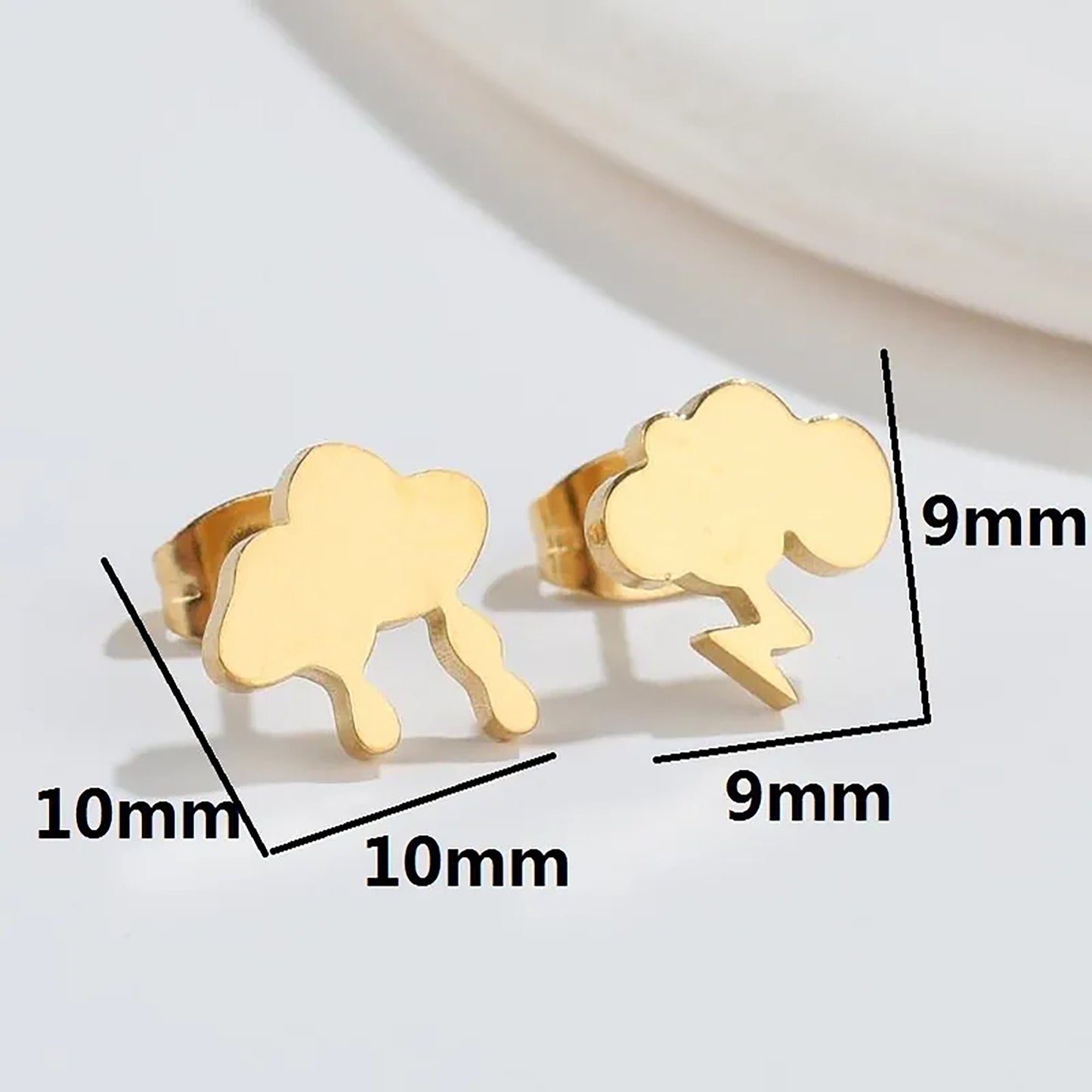 Titanium Cloud Stud Earrings, Non Tarnish Earrings, Implant Grade Titanium Waterproof Earrings, Vintage Style Earrings, Minimal Earrings