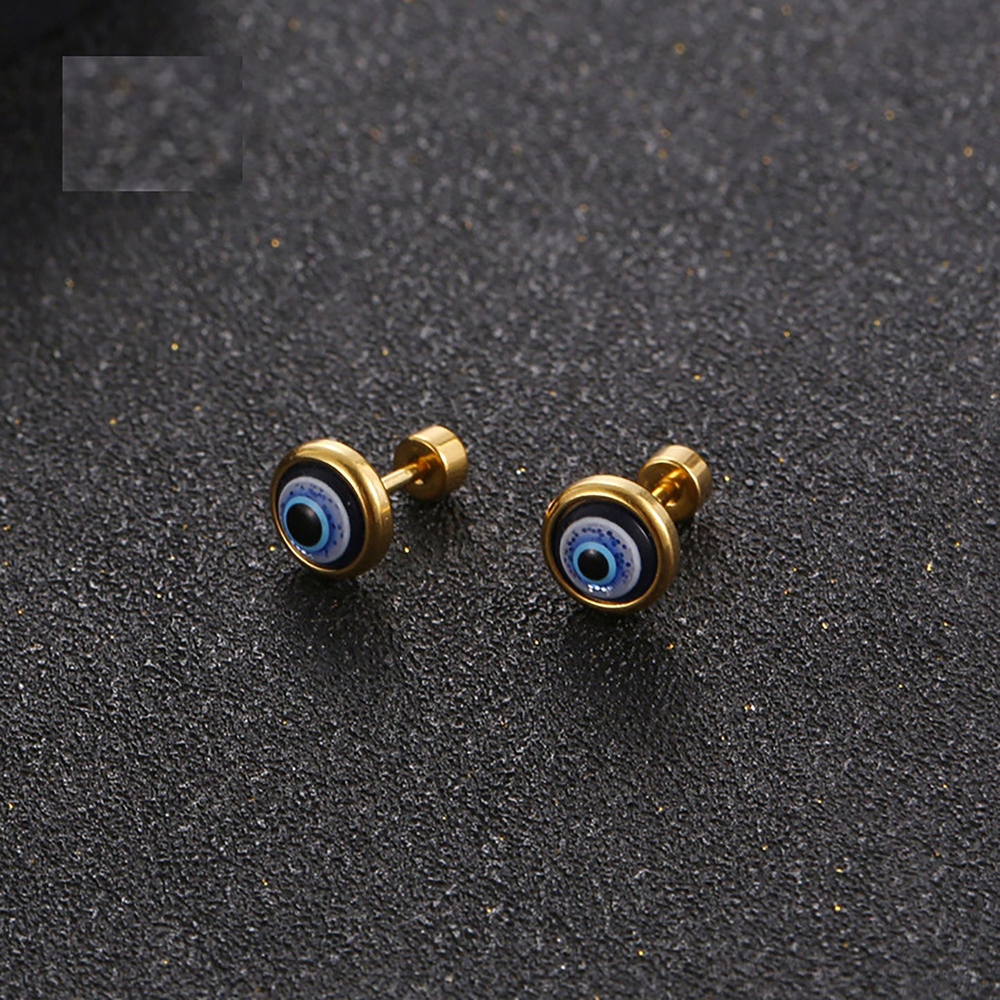 Titanium Evil Eye Stud Earrings, Non Tarnish Earrings, Implant Grade Titanium Waterproof Earrings, Vintage Style Earrings, Minimal Fruit