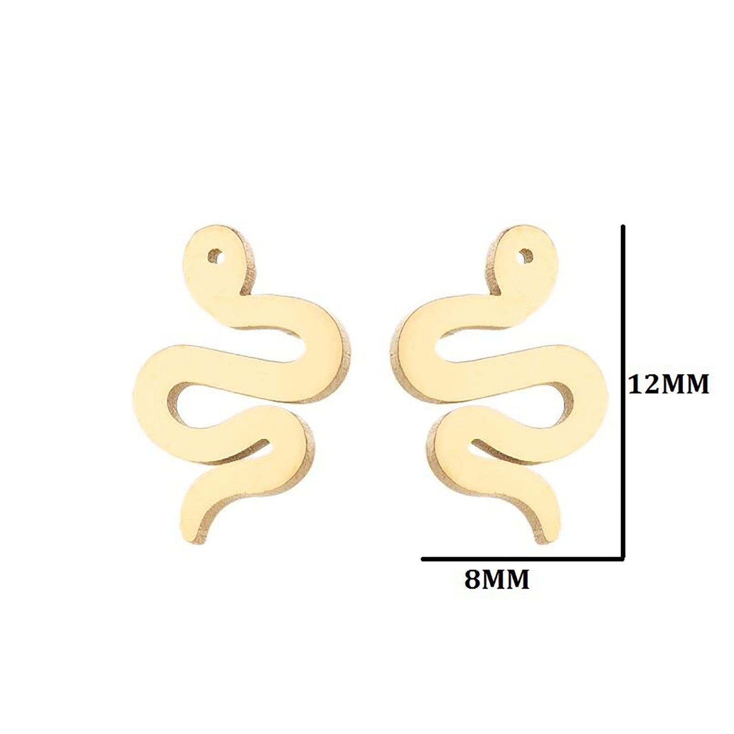 Titanium Snake Stud Earrings, Non Tarnish, Butterfly push back, Hypoallergenic, Implant Grade Waterproof Earrings, Minimalist, Fruit