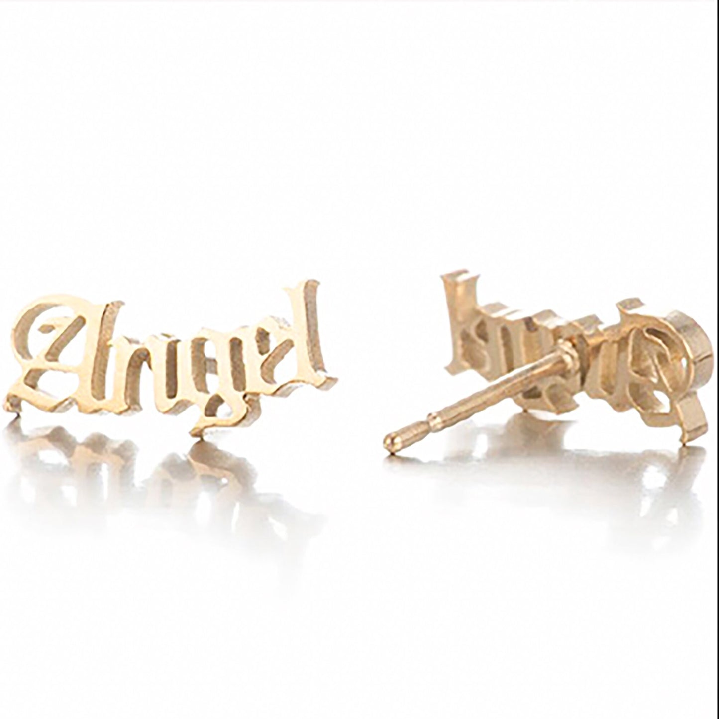 Titanium Angel Stud Earrings, Non Tarnish, Butterfly push back, Hypoallergenic, Implant Grade Waterproof Earrings, Minimalist, Fruit