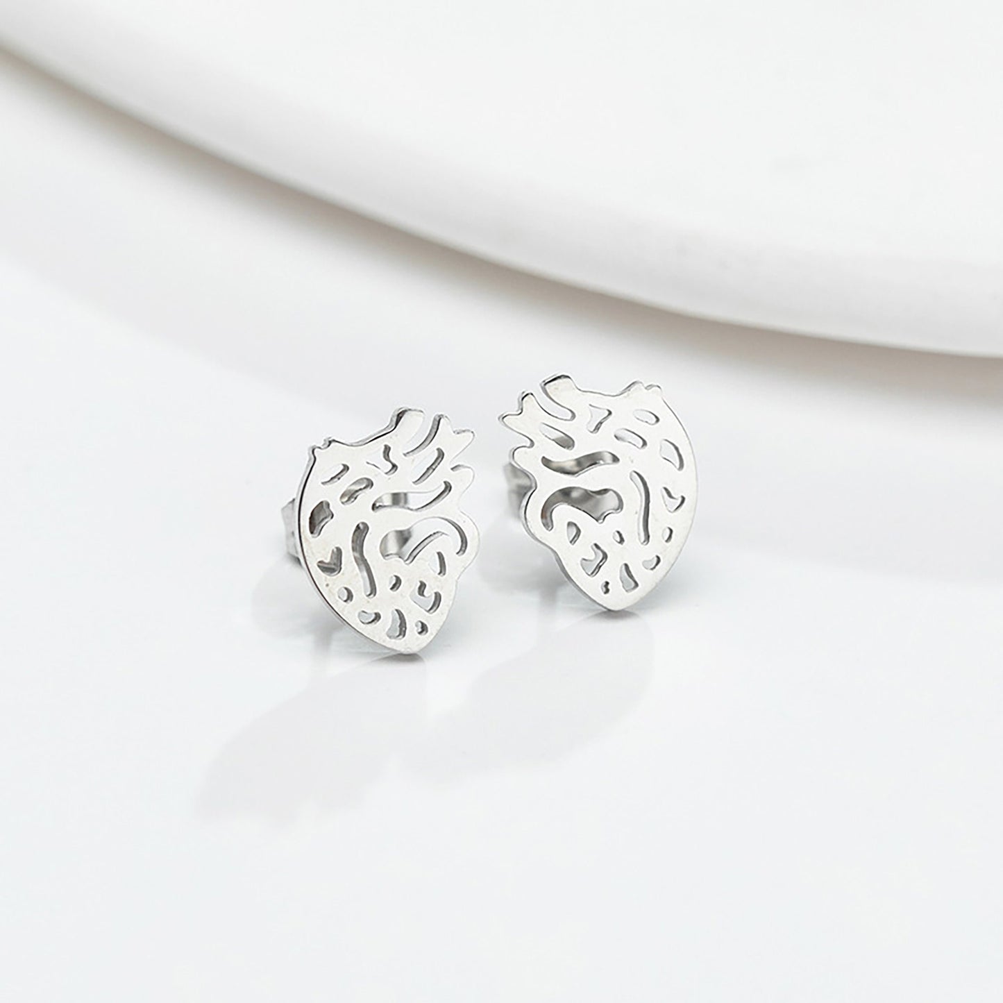 Titanium Raw Heart Earrings, Non Tarnish Earrings, Implant Grade Titanium Waterproof Earrings, Vintage Style Earrings, Minimal Earrings