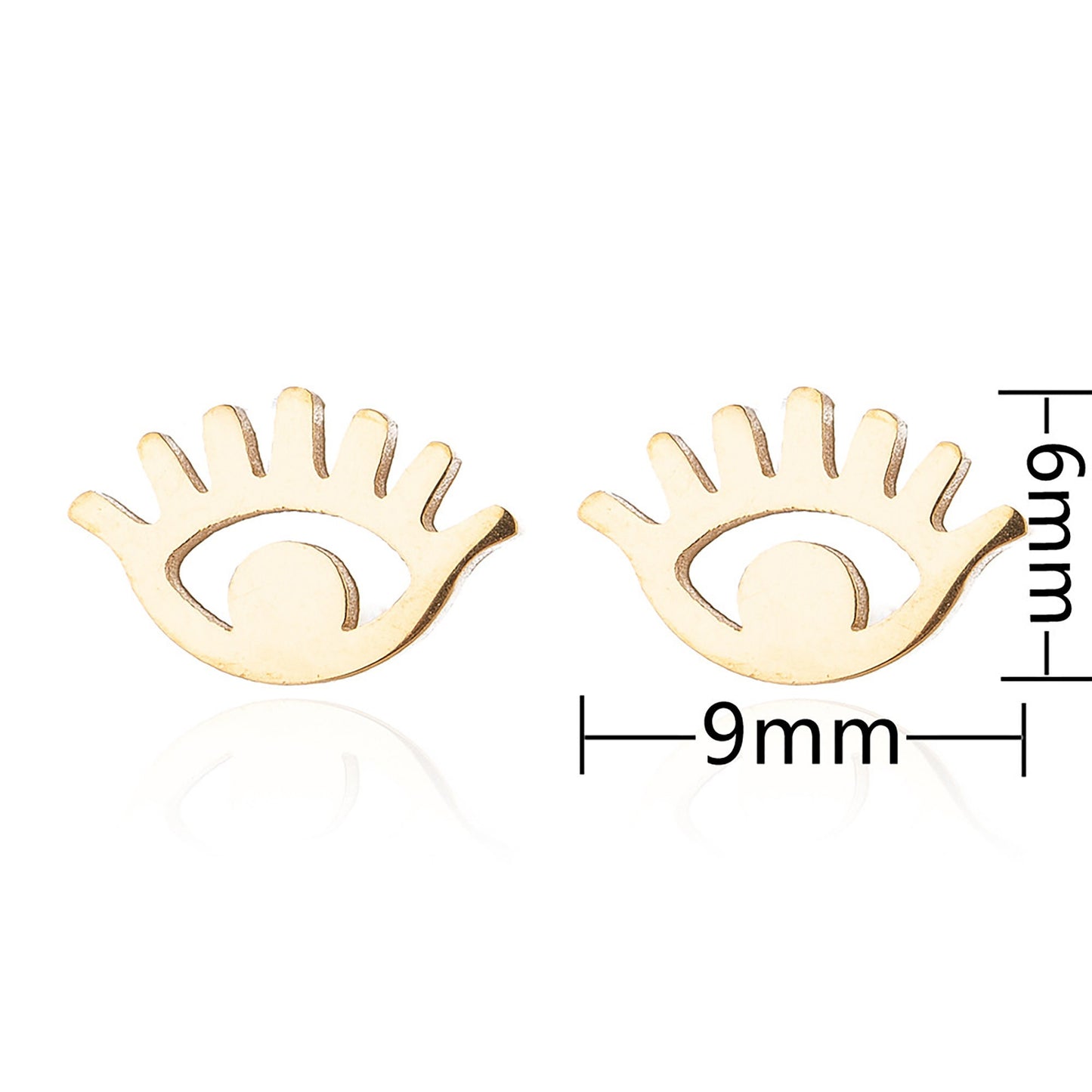 Titanium Evil Eye Stud Earrings, Non Tarnish Earrings, Implant Grade Titanium Waterproof Earrings, Vintage Style Earrings, Minimal Earrings