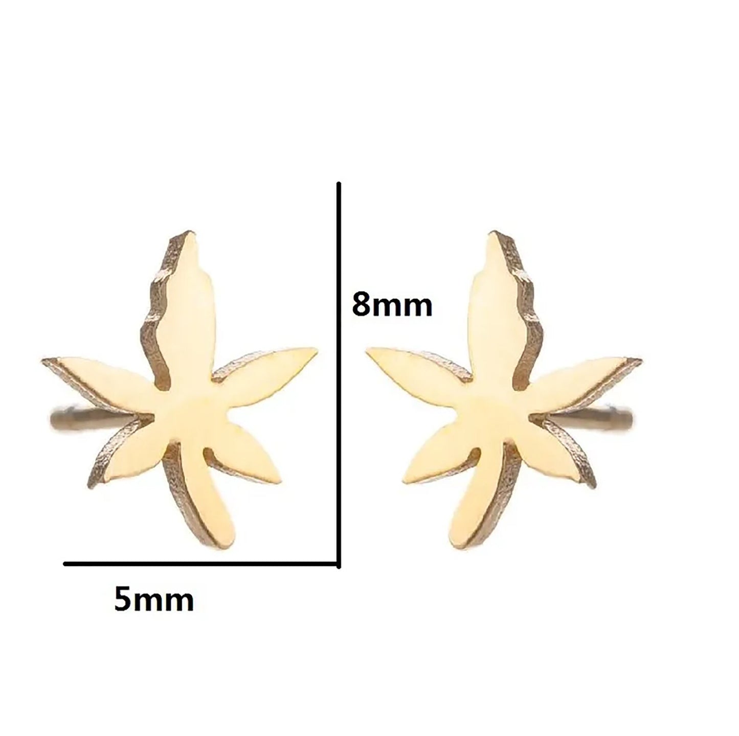Titanium Tiny Marble Leaf Stud Earrings, Non Tarnish, stud earring, Hypoallergenic, Implant Grade Waterproof Earrings, Minimal Earrings