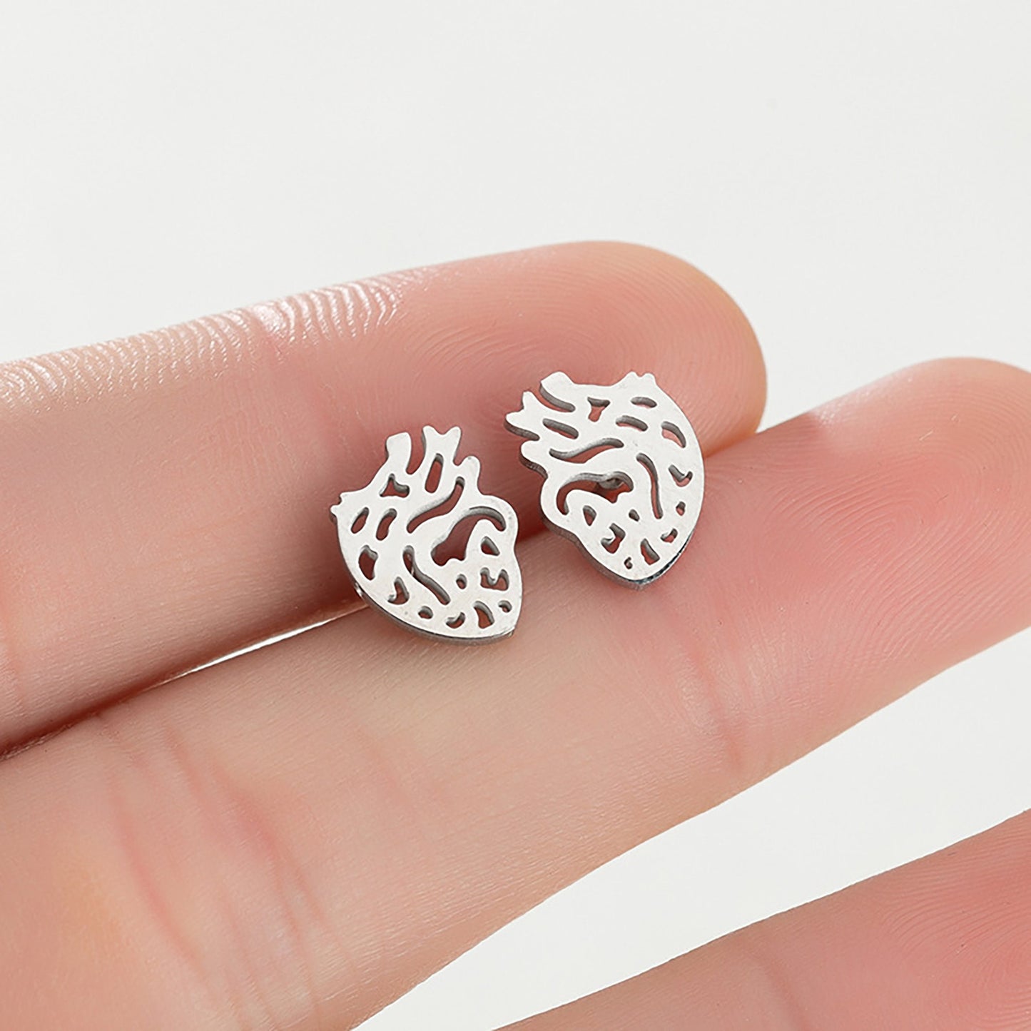 Titanium Raw Heart Earrings, Non Tarnish Earrings, Implant Grade Titanium Waterproof Earrings, Vintage Style Earrings, Minimal Earrings
