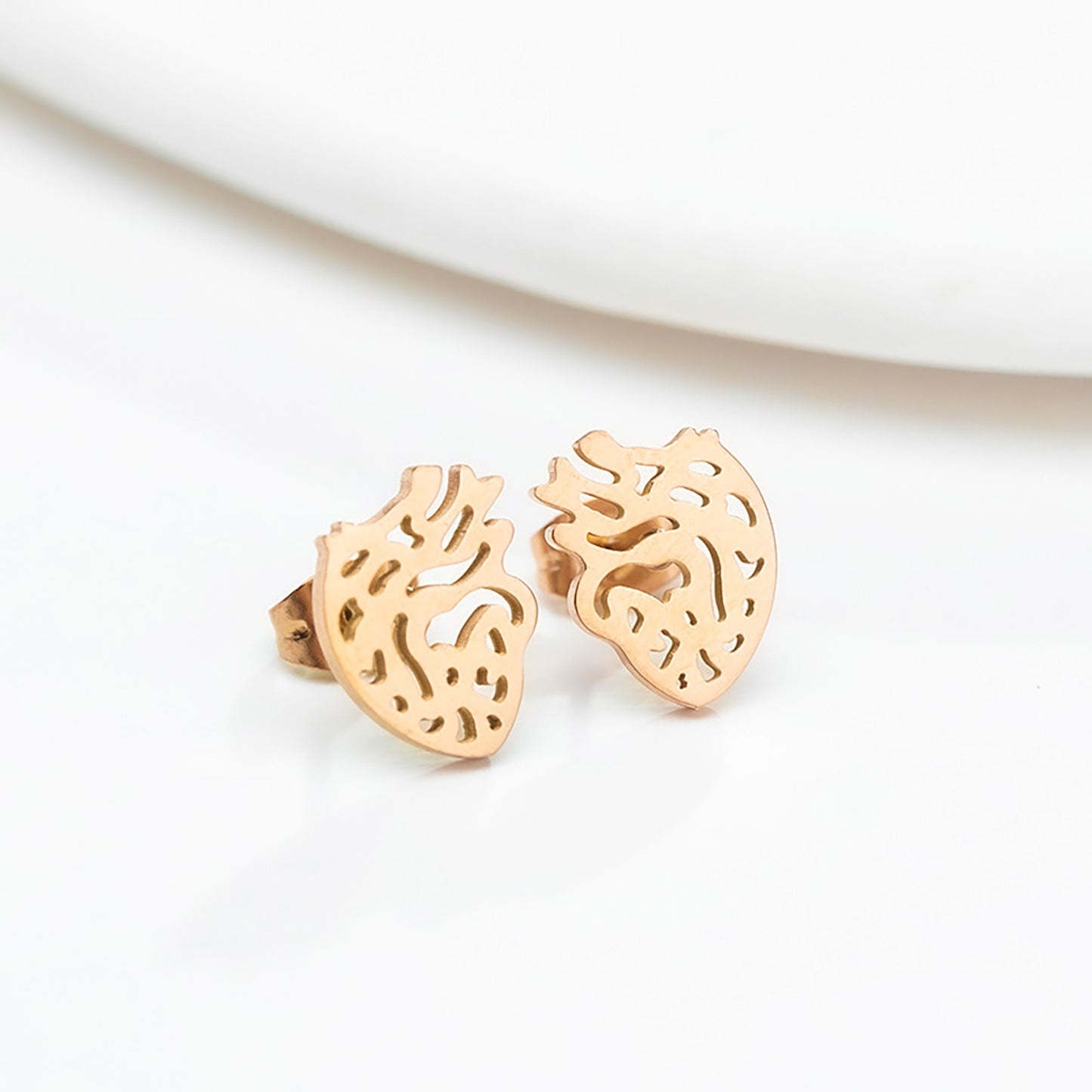 Titanium Raw Heart Earrings, Non Tarnish Earrings, Implant Grade Titanium Waterproof Earrings, Vintage Style Earrings, Minimal Earrings