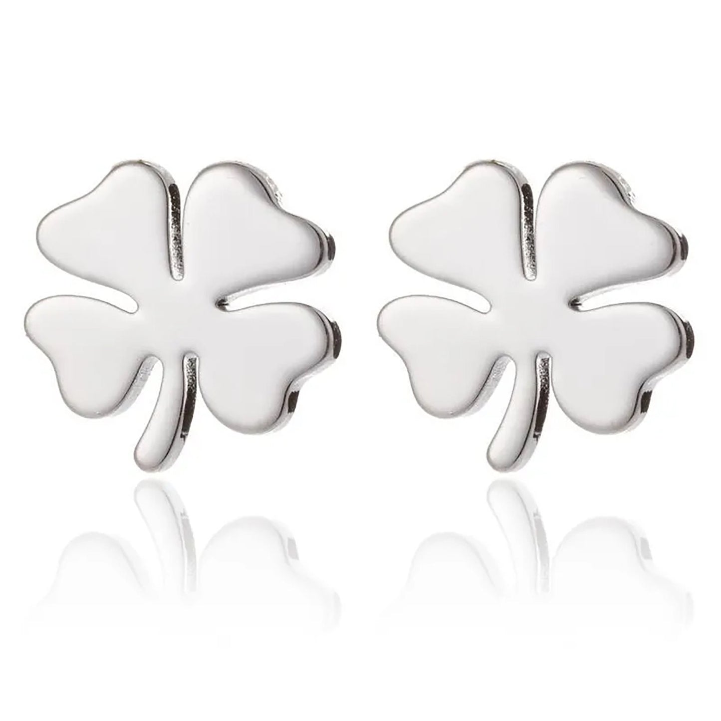 Titanium Clover Stud Earrings, Push Back, Non Tarnish, stud earring, Hypoallergenic, Implant Grade Waterproof Earrings, Minimal Earrings
