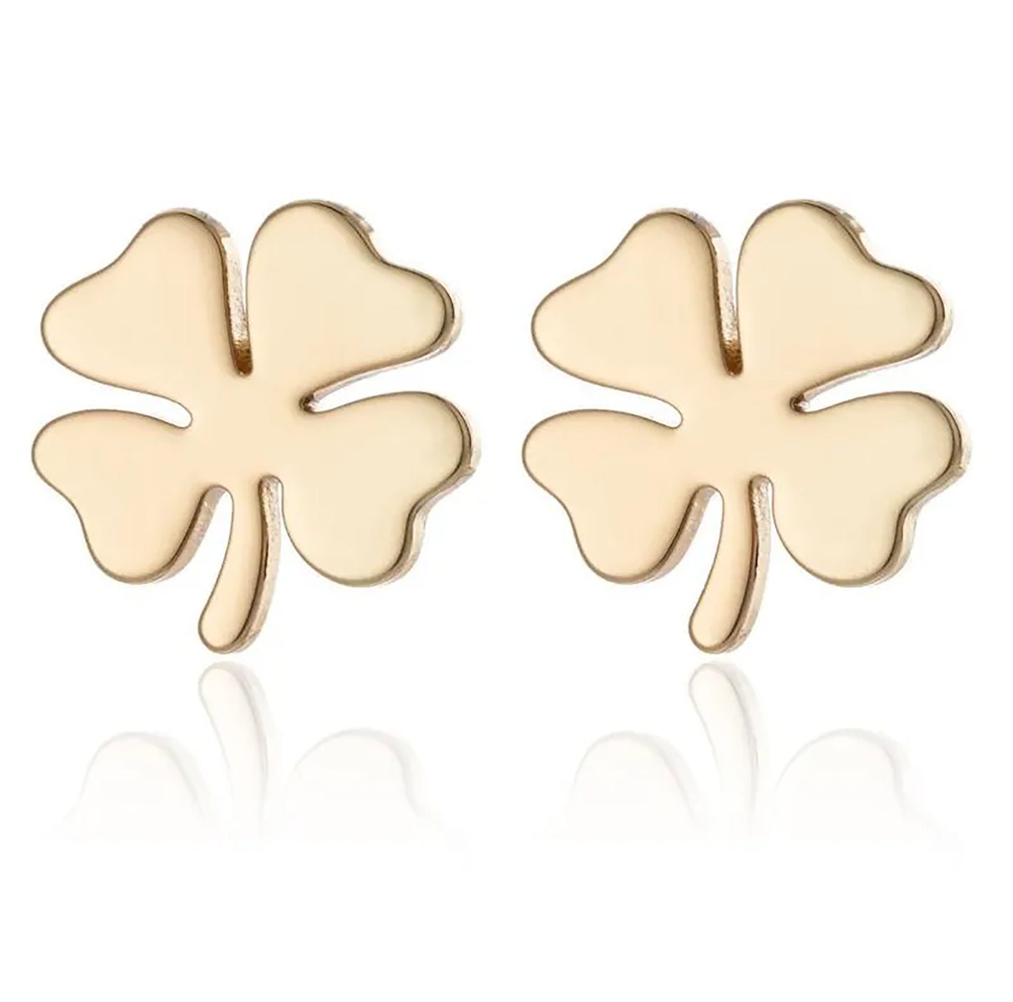 Titanium Clover Stud Earrings, Push Back, Non Tarnish, stud earring, Hypoallergenic, Implant Grade Waterproof Earrings, Minimal Earrings