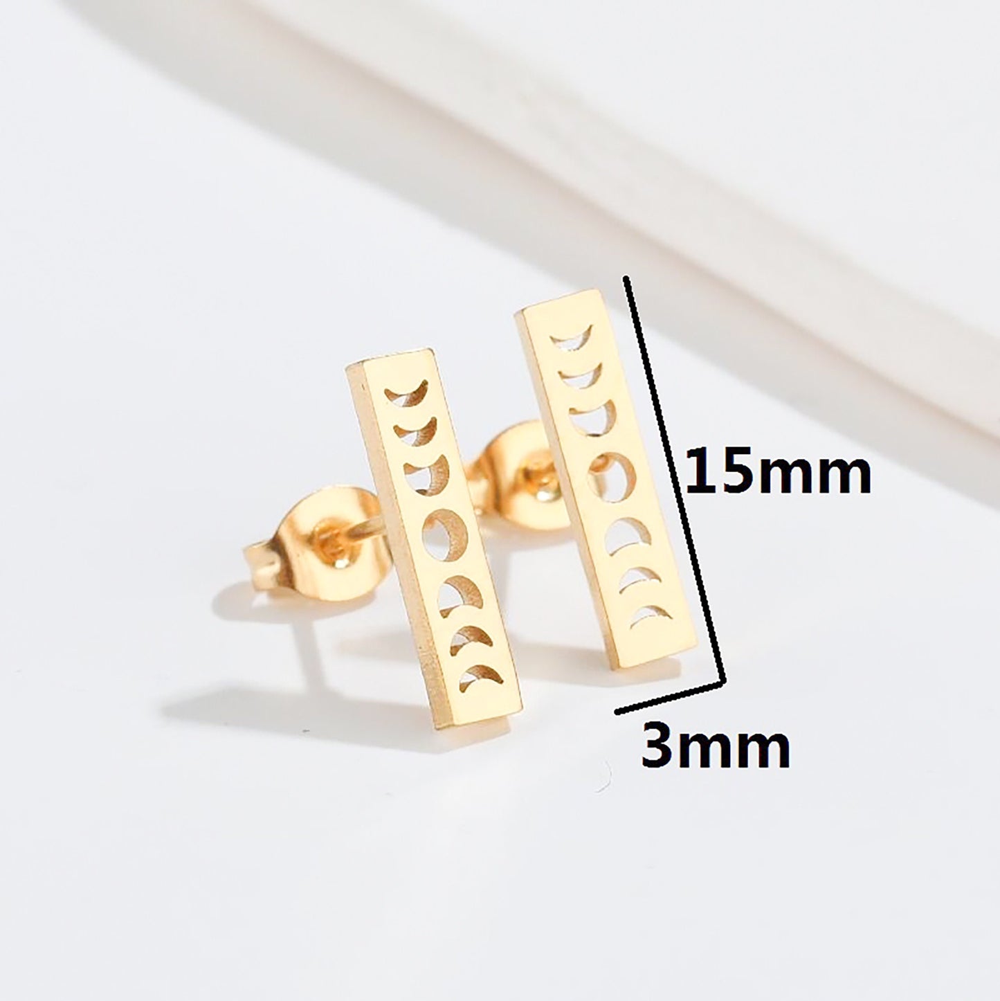 Titanium Sun Moon Stud Earrings, Non Tarnish Earrings, Implant Grade Titanium Waterproof Earrings, Vintage Style Earrings, Minimal