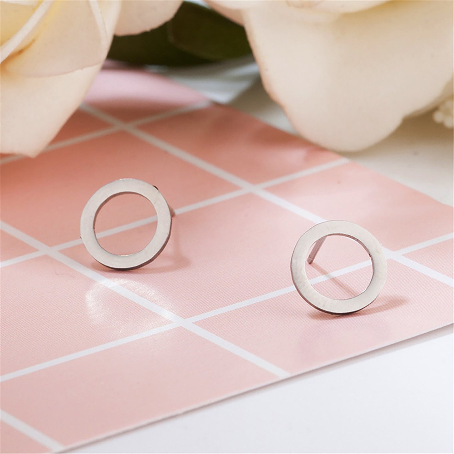 Titanium Round Stud Earrings, Non Tarnish Earrings, Implant Grade Titanium Waterproof Earrings, Vintage Style Earrings, Minimal Earrings