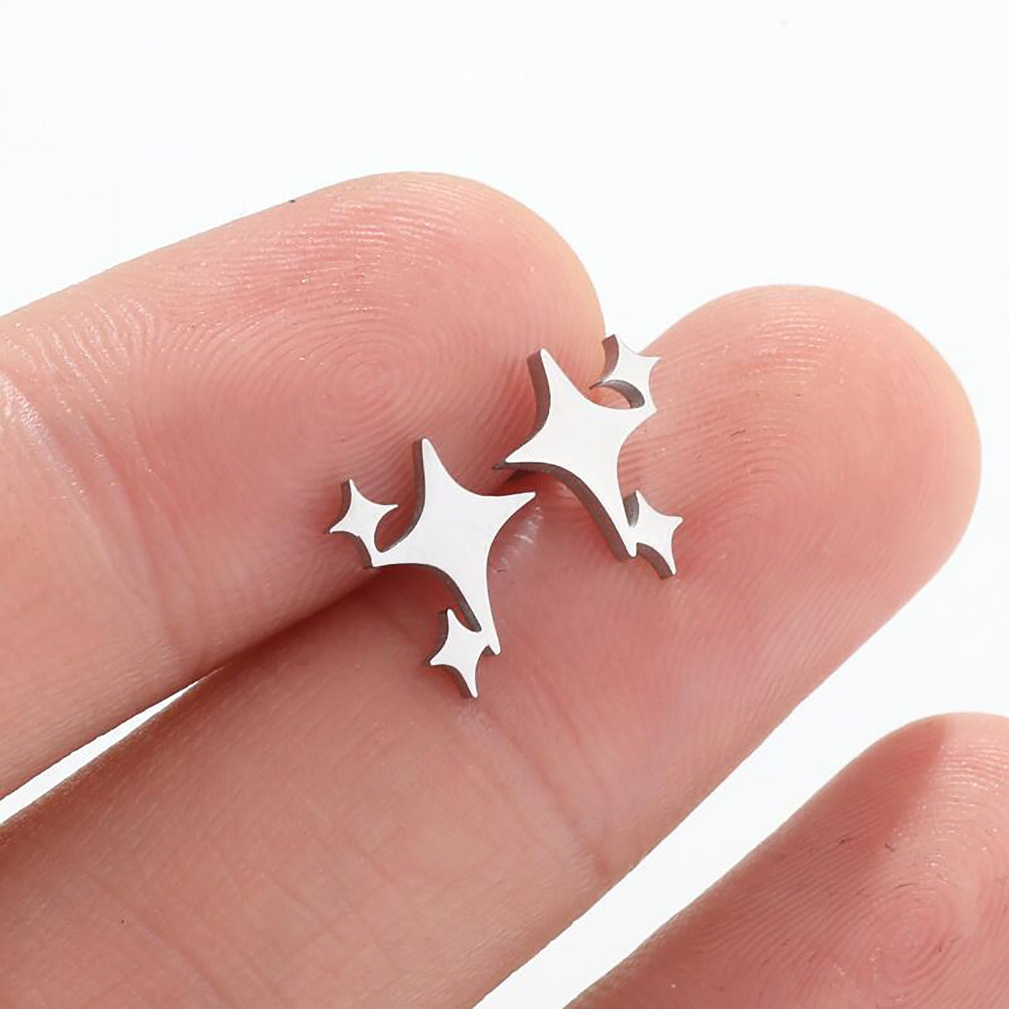 Titanium Stars Stud Earrings, Push Back studs, Non Tarnish, Implant Grade Titanium Waterproof Earrings, Earrings, Minimal Earrings