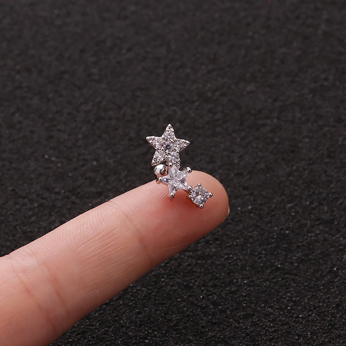 Titanium Star Cartilage Ear Studs Screw Back Stud Earrings, Non Tarnish, Implant Grade Titanium, Waterproof, Vintage Style, Minimalist