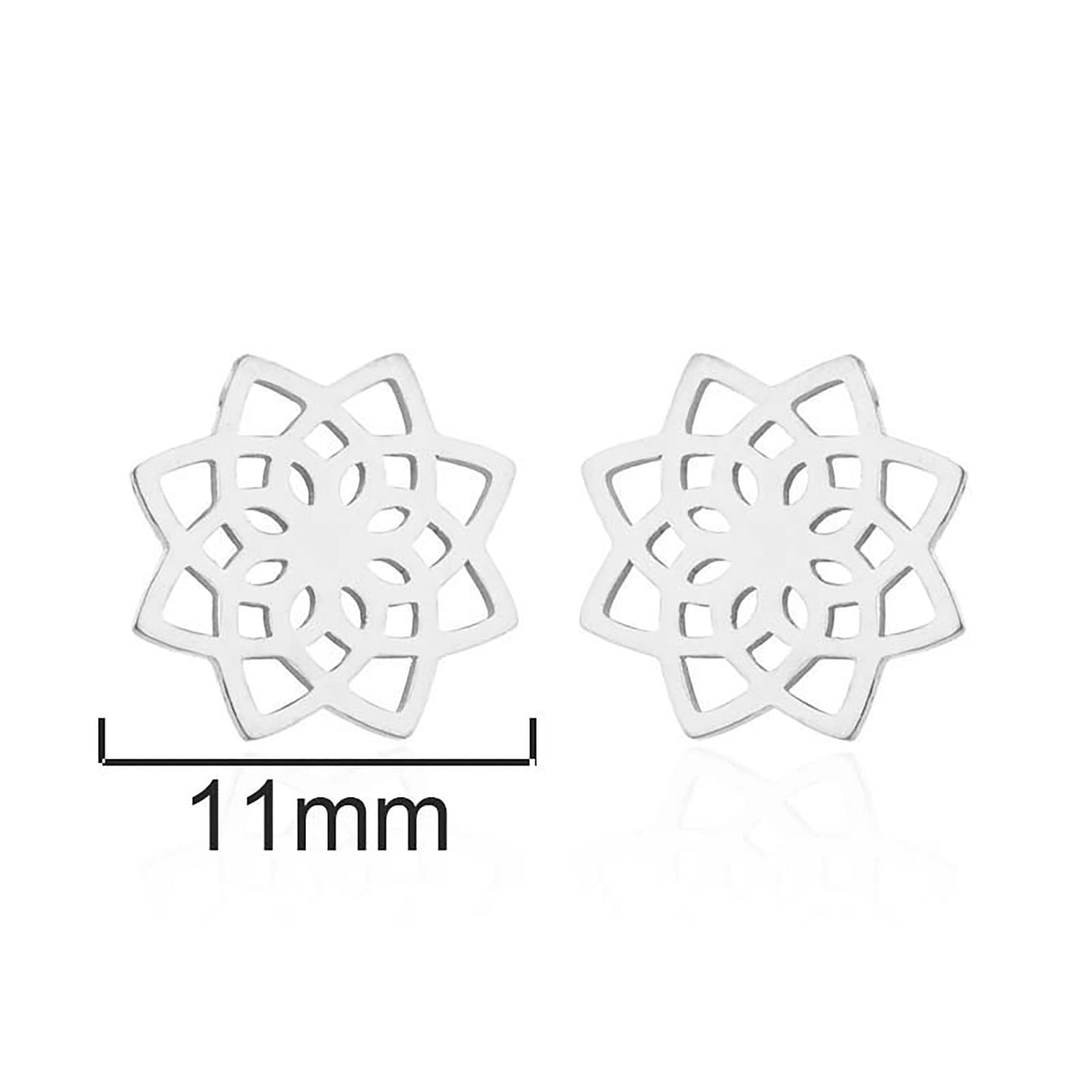 Titanium Lotus Flower Stud Earrings, Non Tarnish Earrings, Implant Grade Titanium Waterproof Earrings, Vintage Style Earrings, Minimal