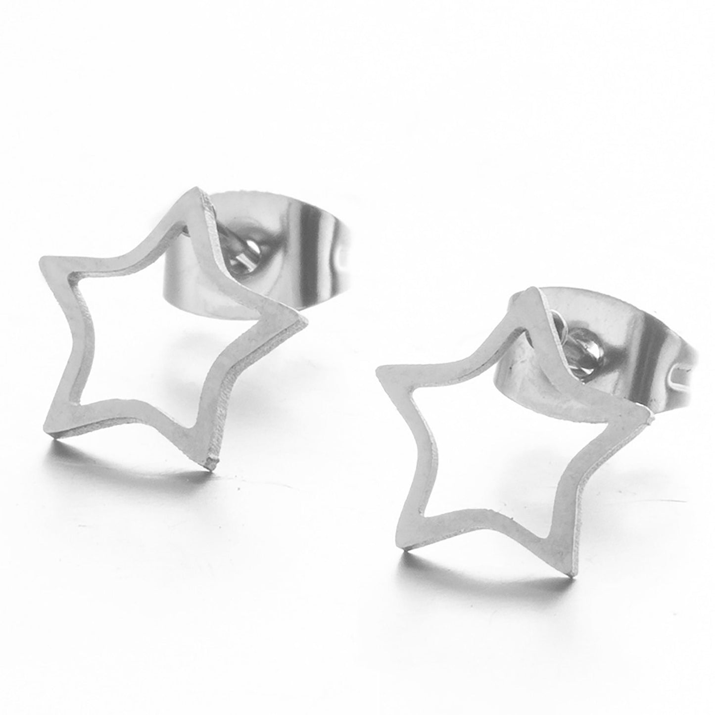 Titanium Star Stud Earrings, Push Back, Non Tarnish Earrings, Implant Grade Titanium Waterproof Earrings, Vintage Style Earrings, Minimal