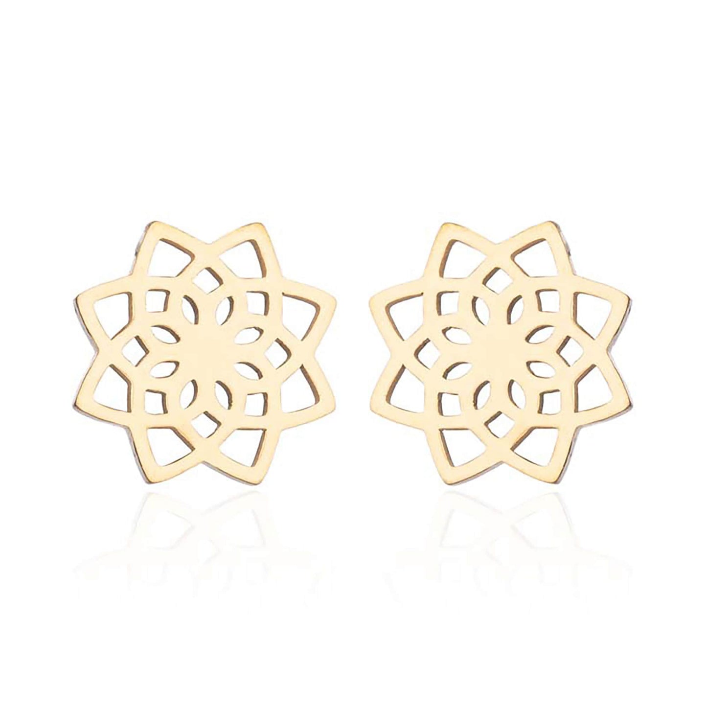 Titanium Lotus Flower Stud Earrings, Non Tarnish Earrings, Implant Grade Titanium Waterproof Earrings, Vintage Style Earrings, Minimal
