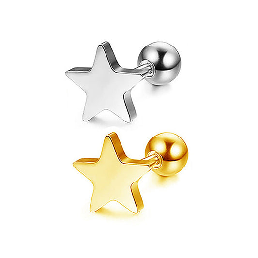 Titanium Tiny Star Screw Back Stud Earrings, Non Tarnish, Implant Grade Titanium Waterproof Earrings, Vintage Style Earrings, Minimalist