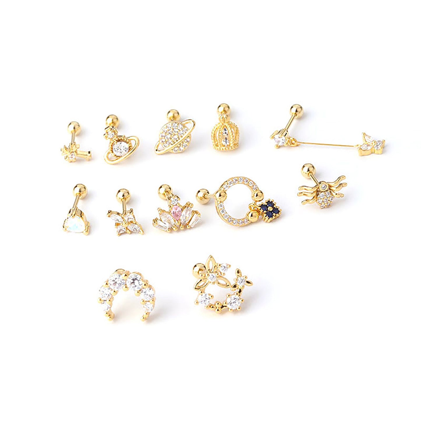 Titanium Screw Back Stud Earrings, Cartilage, Ear Bone, Non Tarnish, Implant Grade Titanium Waterproof Earrings, Vintage Style, Minimalist