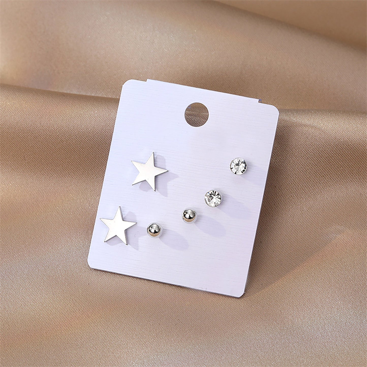 Titanium Star Set Rhinestones Stud Earrings, Non Tarnish Earrings, Implant Grade Titanium Waterproof Earrings, Minimal Earrings