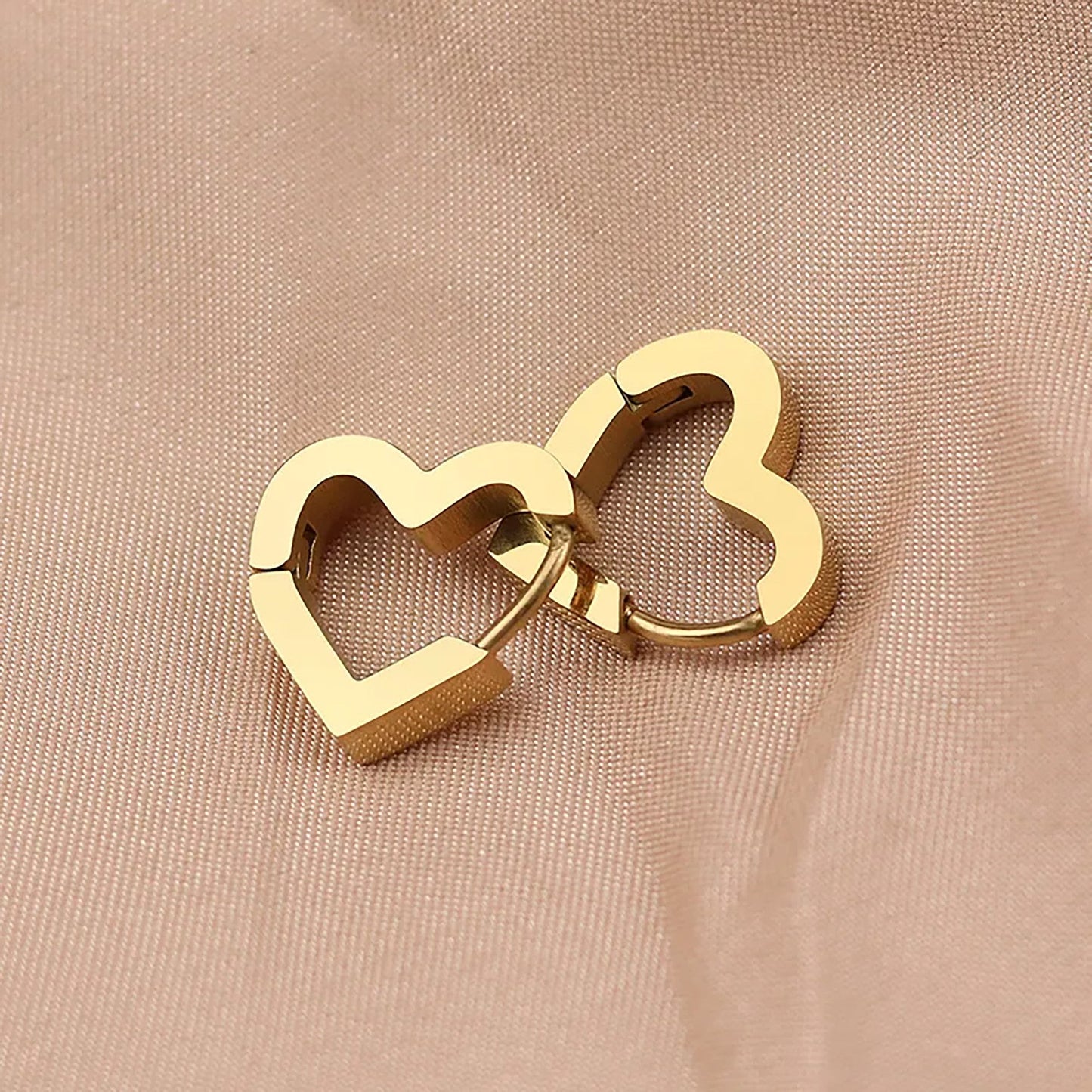 Titanium Heart Hoop Earrings, Non Tarnish Earrings, Implant Grade Titanium Waterproof Earrings, Vintage Style Earrings, Minimal