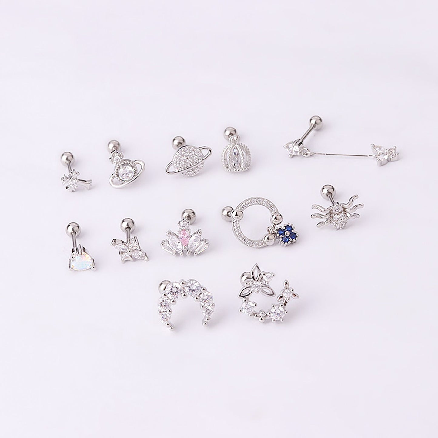Titanium Screw Back Stud Earrings, Cartilage, Ear Bone, Non Tarnish, Implant Grade Titanium Waterproof Earrings, Vintage Style, Minimalist