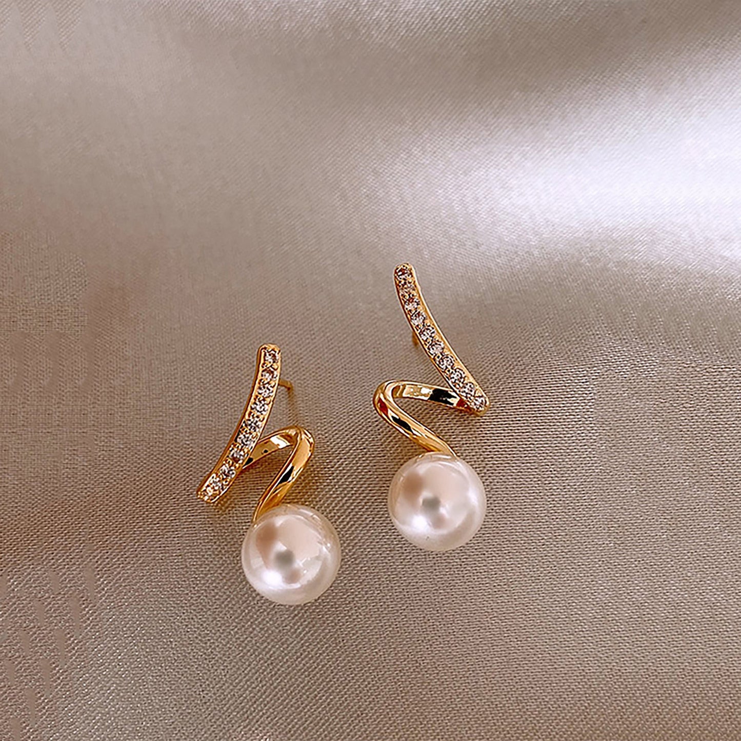 Titanium Zircon Pearl Stud Earrings, Non Tarnish, Implant Grade Titanium Waterproof Earrings, Vintage Style Earrings, Minimal