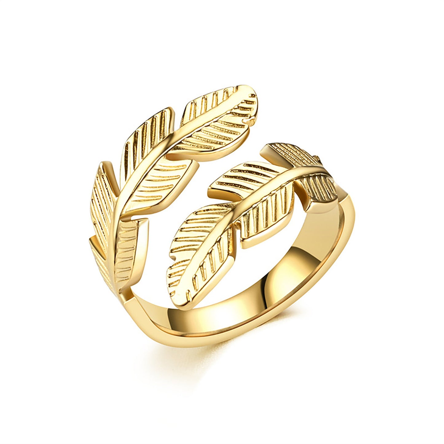 Titanium Adjustable Leaf Couple Ring, Non Tarnish Ring, Men Ring, Waterproof Ring, Stacking Ring,