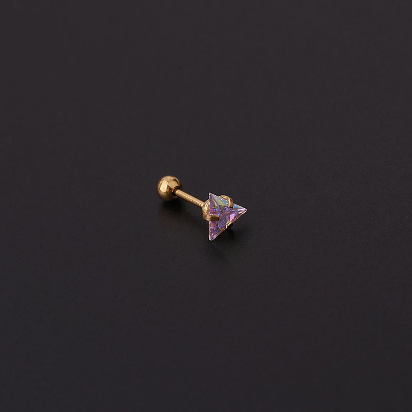 Titanium Pink Zircon Screw Back Stud Earrings, Non Tarnish, Implant Grade Titanium Waterproof Earrings, Vintage Style, Minimalist