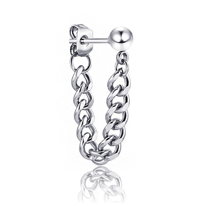 Titanium Back Chain Earrings, Non Tarnish, Implant Grade Titanium Waterproof Earrings, Vintage Style Earrings, Minimalist