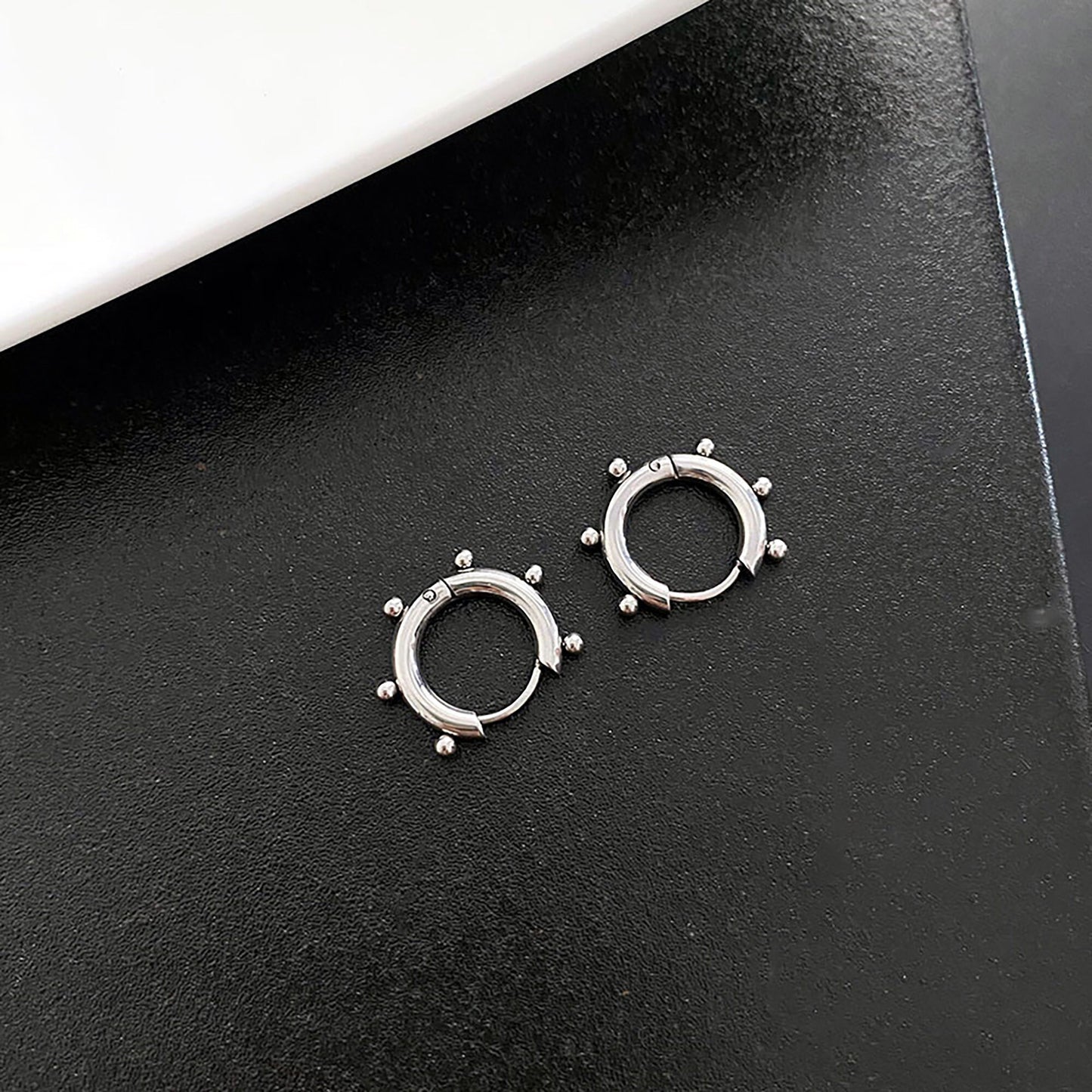 Titanium Round Huggies Hoop Earrings, Gold Plated, Hypoallergenic, Implant Grade Titanium Waterproof, Vintage Style, Minimal