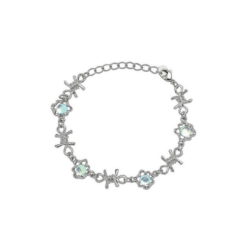 Titanium Moonstone Bracelet, Non Tarnish, Implant Grade Titanium Waterproof, Vintage Style, Minimal