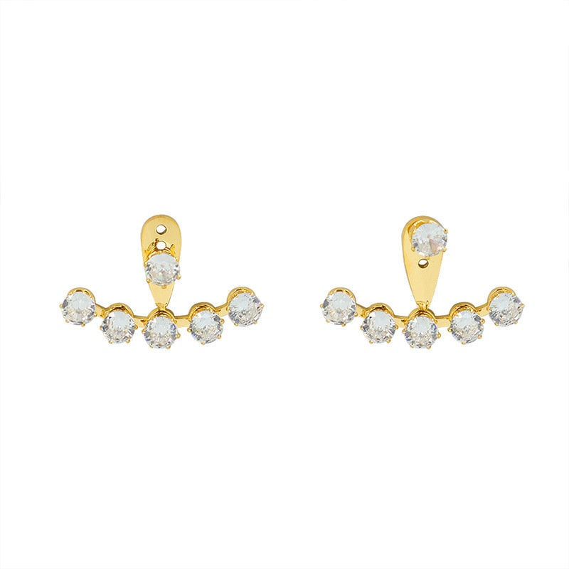 Titanium Zircon Ear Jacket Earrings, Non Tarnish Earrings, Implant Grade Titanium Waterproof Earrings, Earrings, Minimal Earrings
