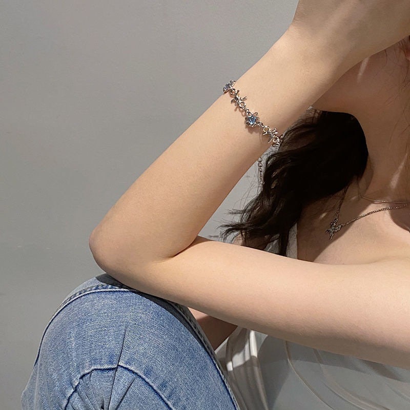 Titanium Moonstone Bracelet, Non Tarnish, Implant Grade Titanium Waterproof, Vintage Style, Minimal