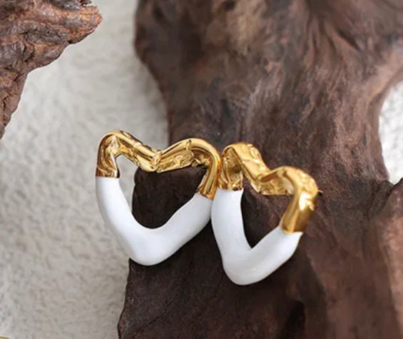 Titanium Hollow Heart Earrings, Non Tarnish, Implant Grade Titanium Waterproof Earrings, Vintage Style Earrings, Minimalist