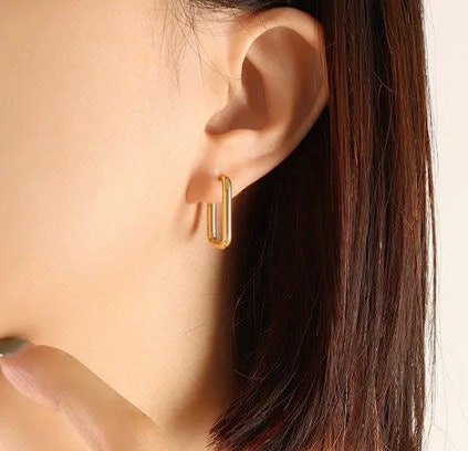 Titanium Geo Hoop Earrings, Non Tarnish Earrings, Implant Grade, Waterproof, Vintage Style Earrings, Minimal Earrings