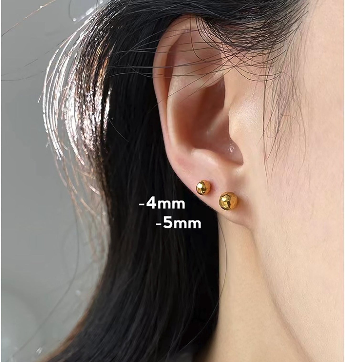 Titanium Ball Stud Earrings, Non Tarnish Earrings, Implant Grade Titanium Waterproof Earrings, Vintage Style Earrings, Minimal Earrings