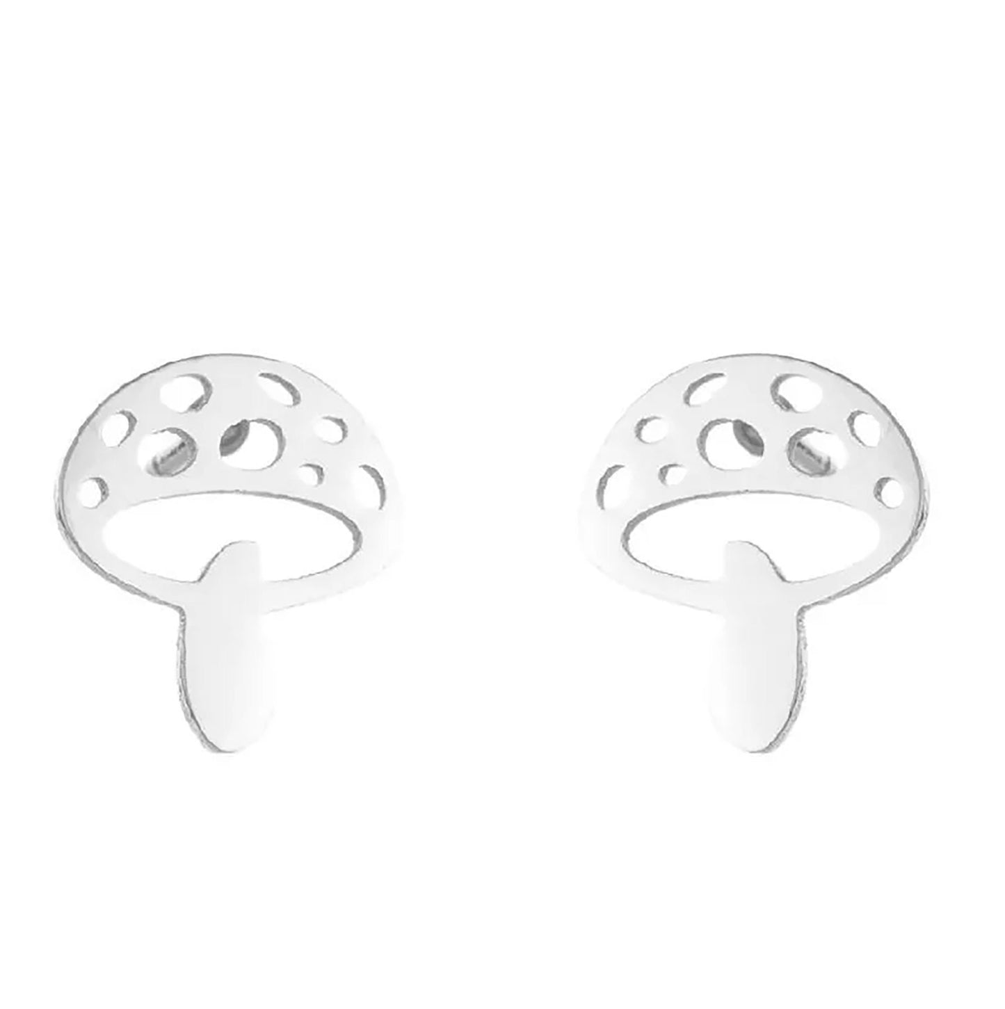 Titanium Mushroom Earrings, Non Tarnish Earrings, Implant Grade Titanium Waterproof Earrings, Vintage Style Earrings, Minimal Earrings
